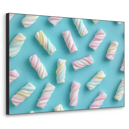 Spekjes - Pastel - Snoep - Blauw Textielframe zwart klein -3d