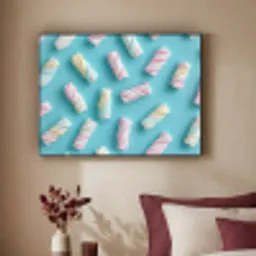 Spekjes - Pastel - Snoep - Blauw Textielframe zwart klein -sfeer1