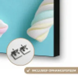 Spekjes - Pastel - Snoep - Blauw Textielframe zwart klein -USP_ophangsysteemNL