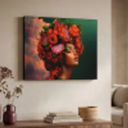 Vrouw - Drankenfruit - Rozen Textielframe zwart klein -sfeer3