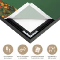 Vrouw - Groen - Modern - Bril - Abstract Textielframe zwart klein -USP_closeupNL