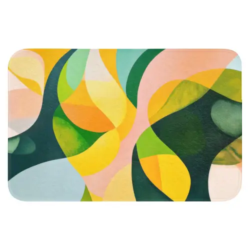 Abstract - Geel - Roze - Groen Badmat klein -3d