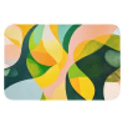 Abstract - Geel - Roze - Groen Badmat klein -3d