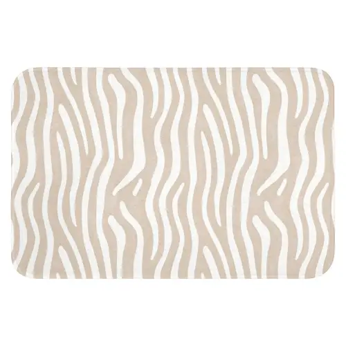 Abstract - Zebra - Beige Badmat klein 997 -3d