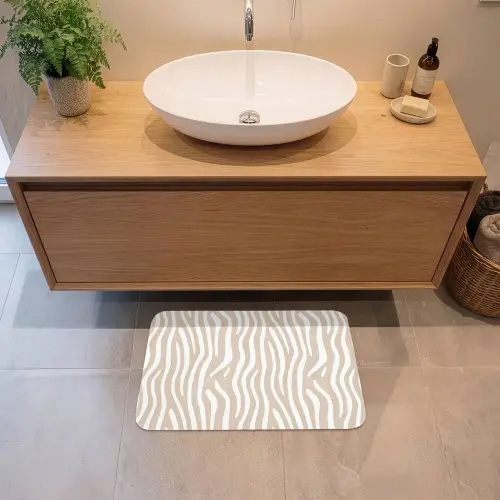 Abstract - Zebra - Beige Badmat klein 997 -sfeer1