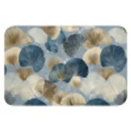 Bladeren - Abstract - Goud - Blauw Badmat klein -3d