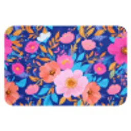 Bloemen - Blauw - Roze Badmat klein -3d
