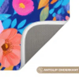Bloemen - Blauw - Roze Badmat klein -USP_AntislipNL