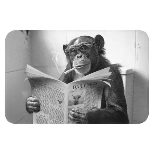 Chimpansee - Aap - Krant - WC - Humor Badmat klein -3d
