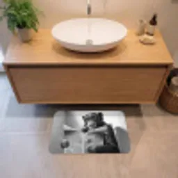 Chimpansee - Aap - Krant - WC - Humor Badmat klein -sfeer1