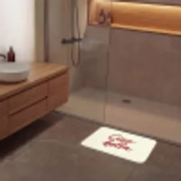 Ciao bella - Rood - Wit - Minimalistisch Badmat klein -sfeer2