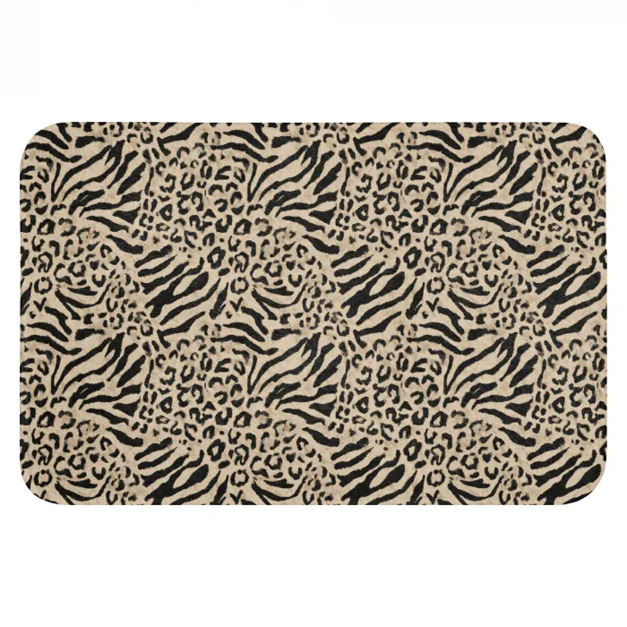 Giraf - Zebra - Motief - Bruin Badmat klein 997 -3d