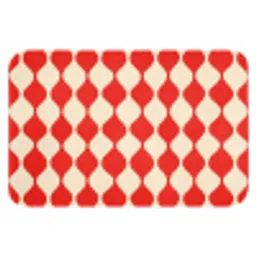 Golvend patroon - Retro - Rood - Beige Badmat klein 997 -3d
