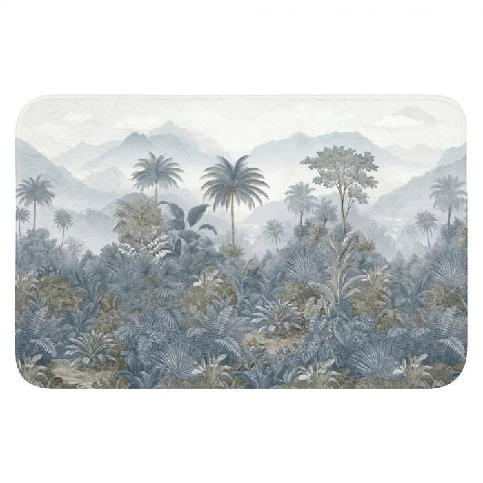 Jungle - Landschap - Blauw Badmat klein -3d