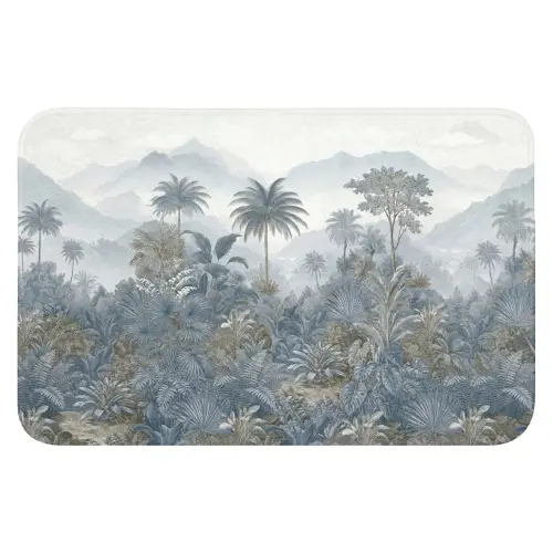 Jungle - Landschap - Blauw Badmat klein -3d