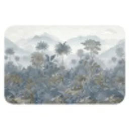 Jungle - Landschap - Blauw Badmat klein -3d