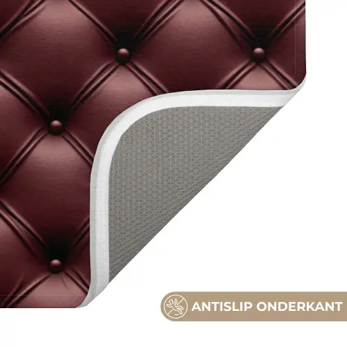 Leer - Patroon - Bordeaux Badmat klein 997 -USP_AntislipNL