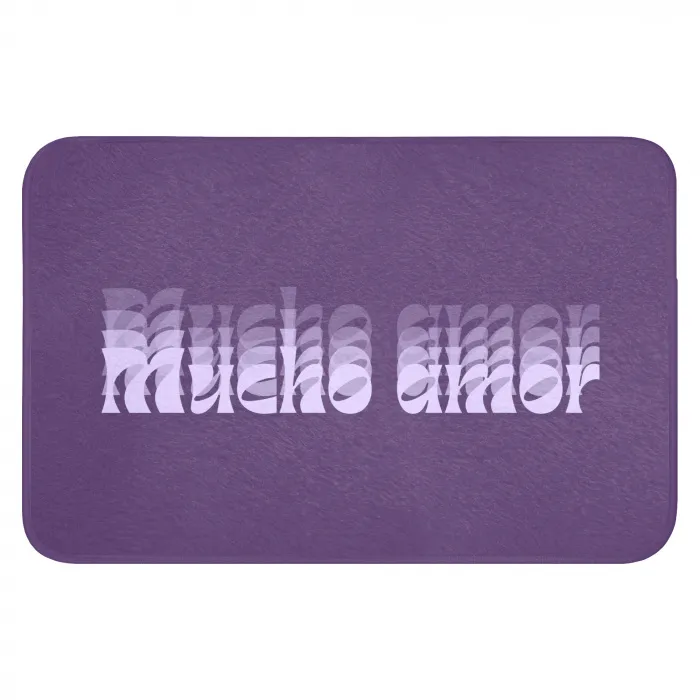 Mucho amor - Paars - Grafisch Badmat klein -3d