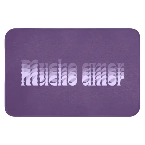 Mucho amor - Paars - Grafisch Badmat klein -3d