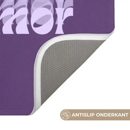 Mucho amor - Paars - Grafisch Badmat klein -USP_AntislipNL