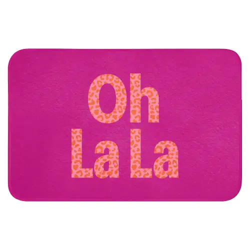 Oh la la - Luipaardprint - Roze Badmat klein -3d