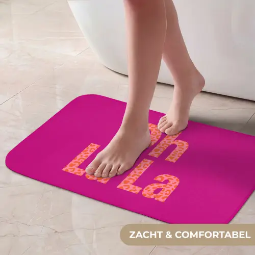 Oh la la - Luipaardprint - Roze Badmat klein -USP_ZachtNL