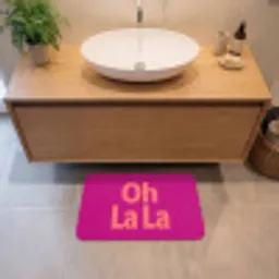 Oh la la - Luipaardprint - Roze Badmat klein -sfeer1