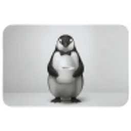 Pinguïn - WC rol - Wit Badmat klein -3d