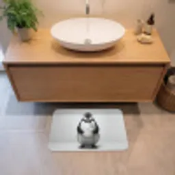 Pinguïn - WC rol - Wit Badmat klein -sfeer1
