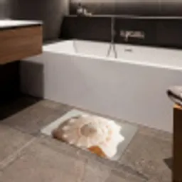 Schelp - Detail - Beige Badmat klein -sfeer3