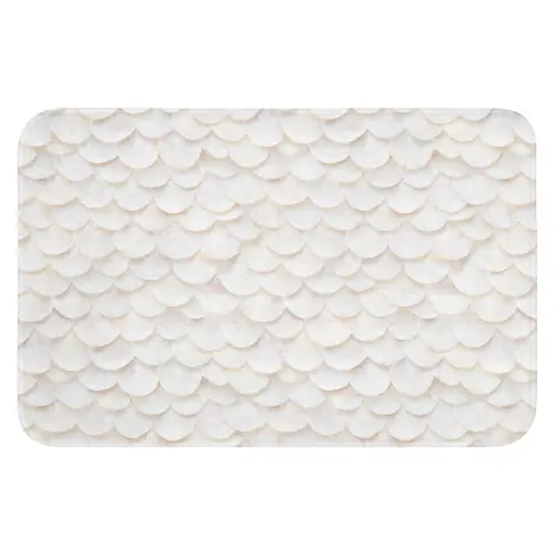 Schubben - Wit - Elegant Badmat klein 997 -3d