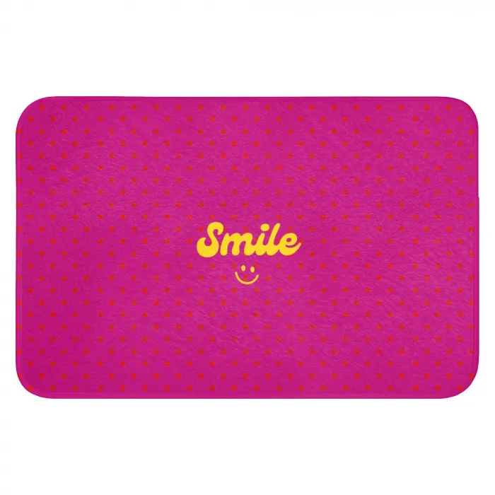Smile - Stippen - Roze Badmat klein -3d