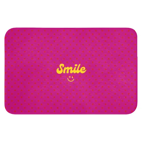 Smile - Stippen - Roze Badmat klein -3d