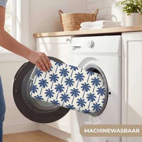 Symmetrisch - Palm - Blauw Badmat klein 997 -USP_WasbaarNL