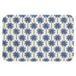 Symmetrisch - Palm - Blauw Badmat klein 997 -3d