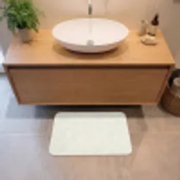 Textuur - Abstract - Beige Badmat klein 997 -sfeer1