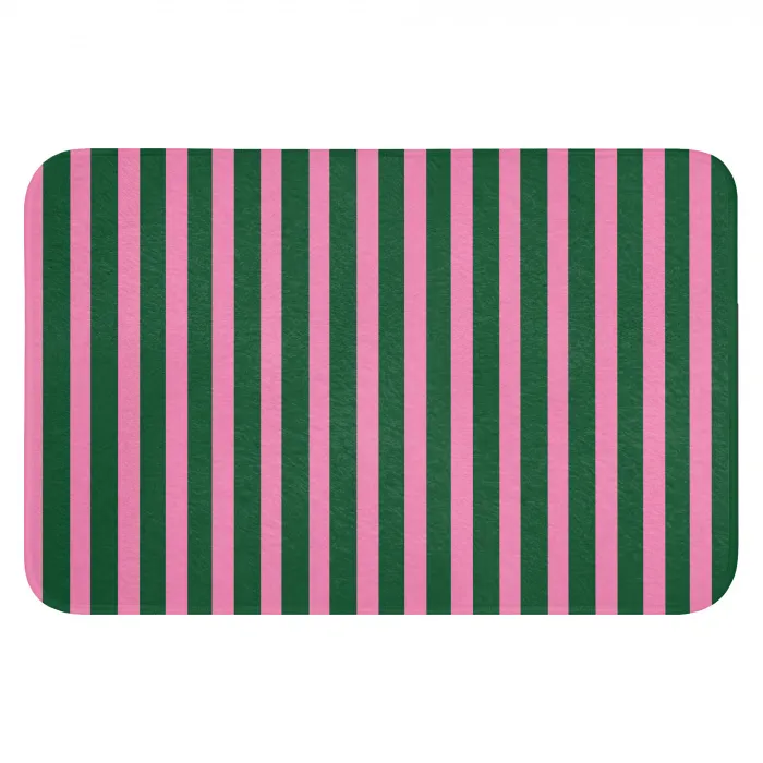 Verticale strepen - Groen - Roze Badmat klein 997 -3d