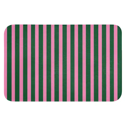 Verticale strepen - Groen - Roze Badmat klein 997 -3d