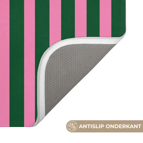 Verticale strepen - Groen - Roze Badmat klein 997 -USP_AntislipNL