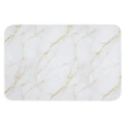 Wit - Marmer - Goud - Luxueus Badmat klein 997 -3d