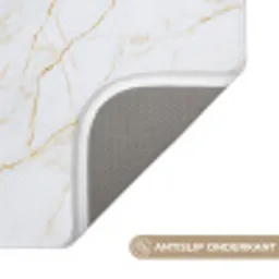 Wit - Marmer - Goud - Luxueus Badmat klein 997 -USP_AntislipNL
