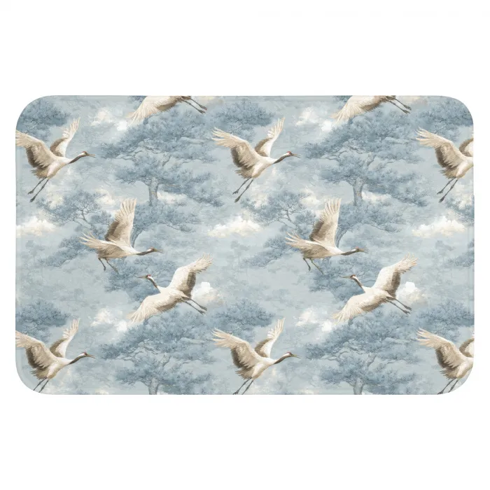 Wolken - Kraanvogels - Blauw Badmat klein 997 -3d