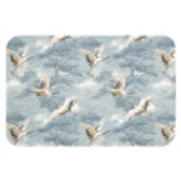Wolken - Kraanvogels - Blauw Badmat klein 997 -3d