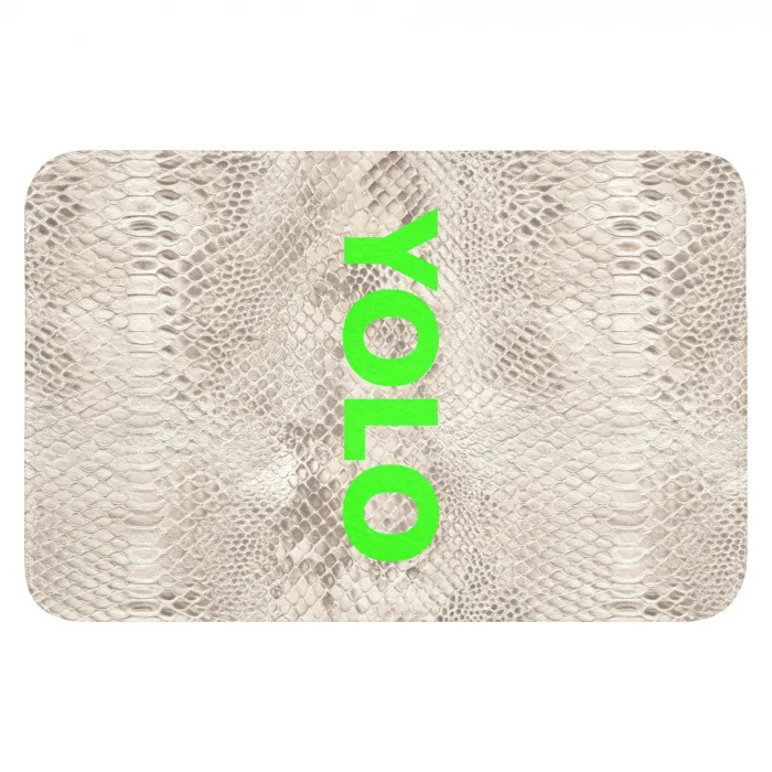 YOLO - Groen - Neon - Slangenprnt Badmat klein -3d