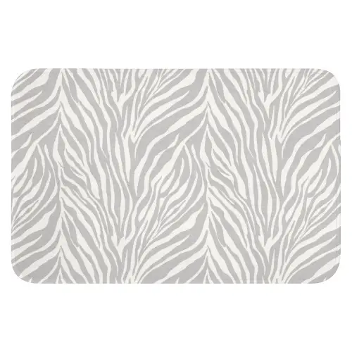 Zebra - Motief - Grijs Badmat klein 997 -3d