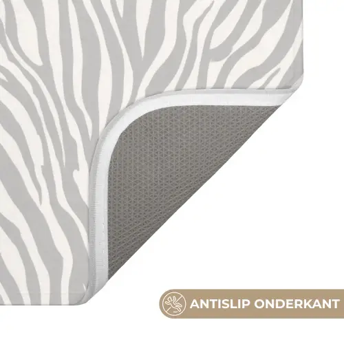 Zebra - Motief - Grijs Badmat klein 997 -USP_AntislipNL