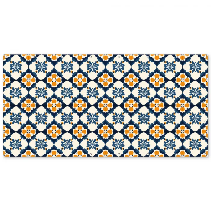 Klassiek - Geometrisch - Blauw Balkonbeschermer Duitsland klein 596 -zz_3d