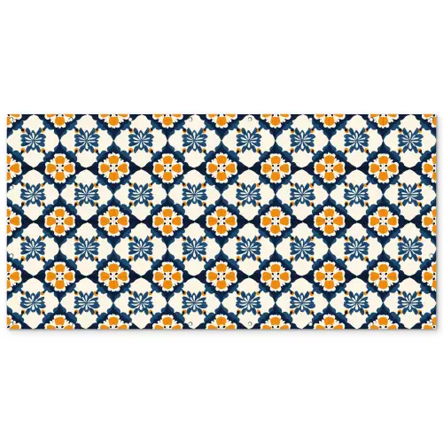 Klassiek - Geometrisch - Blauw Balkonbeschermer Duitsland klein 596 -zz_3d