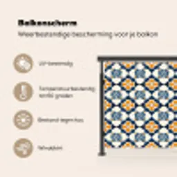 Klassiek - Geometrisch - Blauw Balkonbeschermer Duitsland klein 596 -specs_NL