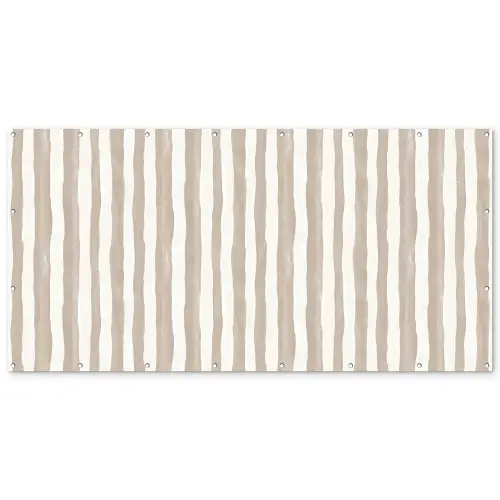 Minimalistisch - Strepen - Beige Balkonbeschermer Duitsland klein 596 -zz_3d